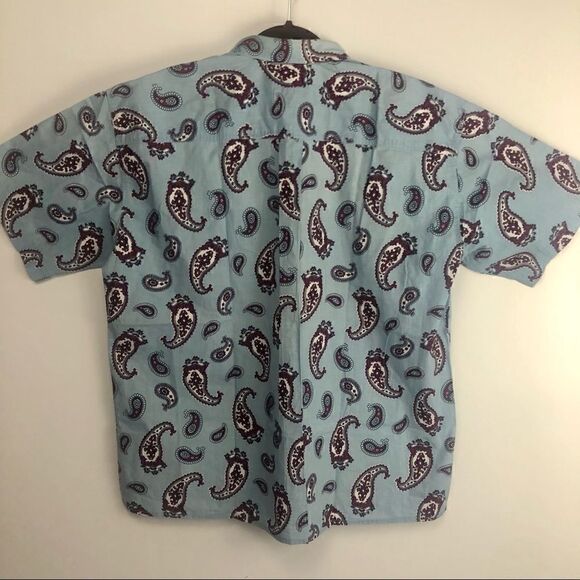 FIORUCCI PAISLEY MENS SHORT SLEEVE BUTTON DOWN SHIRT MADE IN ITALY - Picture 12 of 14